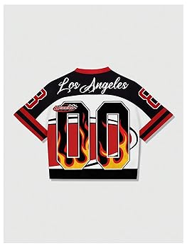 VIPWOLF Men's Number Graphic Oversized Jersey Shirts Y2K V